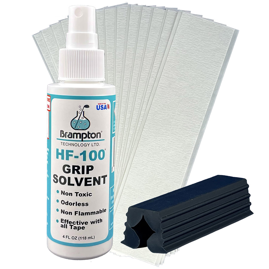 Brampton Complete Golf Grip Kit for Golf Club Regripping (2x9 Golf Grip Tape Strips) - Makes Golf Grip Repair Safe and Easy - Non-Toxic, Non-Flammable, and Odorless Golf Grip Solvent