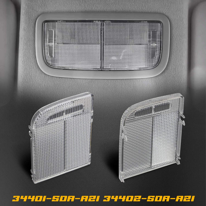 Interior Dome Light Cover Roof Map Light Clear Lens Right Left Side Compatible with Honda Accord Civic CR-V Fit HR-V Insight Odyssey Ridgeline without Sunroof Only, Pack of 2