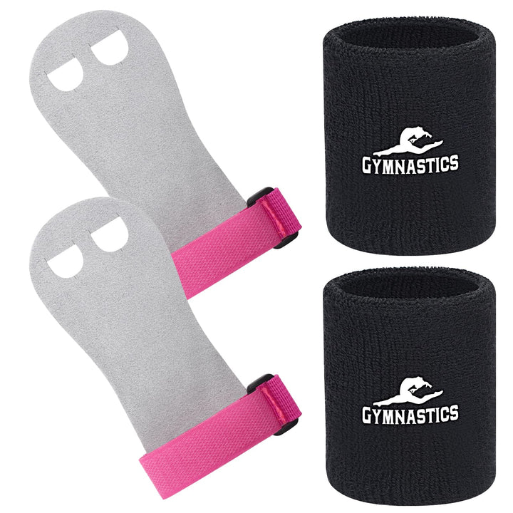 Gymnastics Grips Wristbands Bundle for Girls Kids Youth (XS)