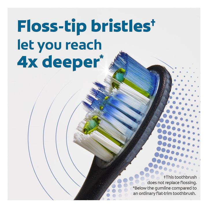 360 Floss-Tip Replaceable Toothbrush Head Refills, Deep Clean, 4 Pack