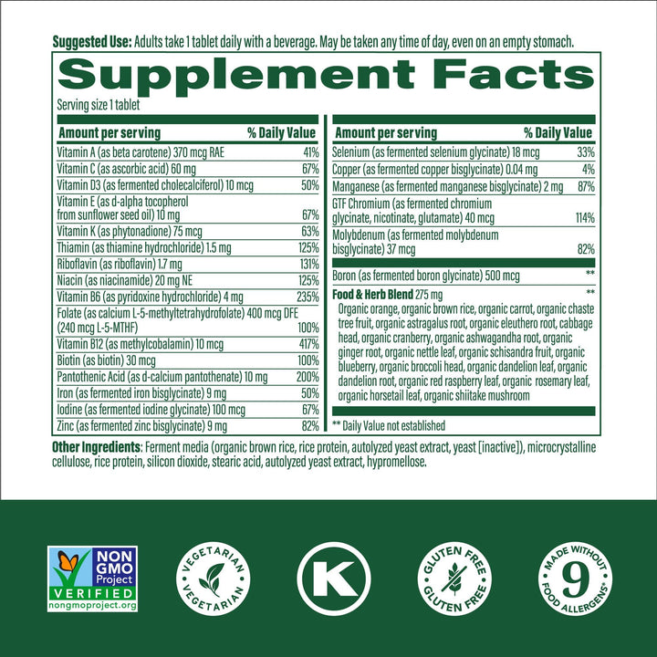 Womens Multivitamin One Daily - Multivitamin for Women - Vitamin C, Vitamin D, Iron & B Vitamins - Bone, Energy Metabolism & Immune Support - Vegetarian, GlutenFree - 30 Tablets, 30 Servings