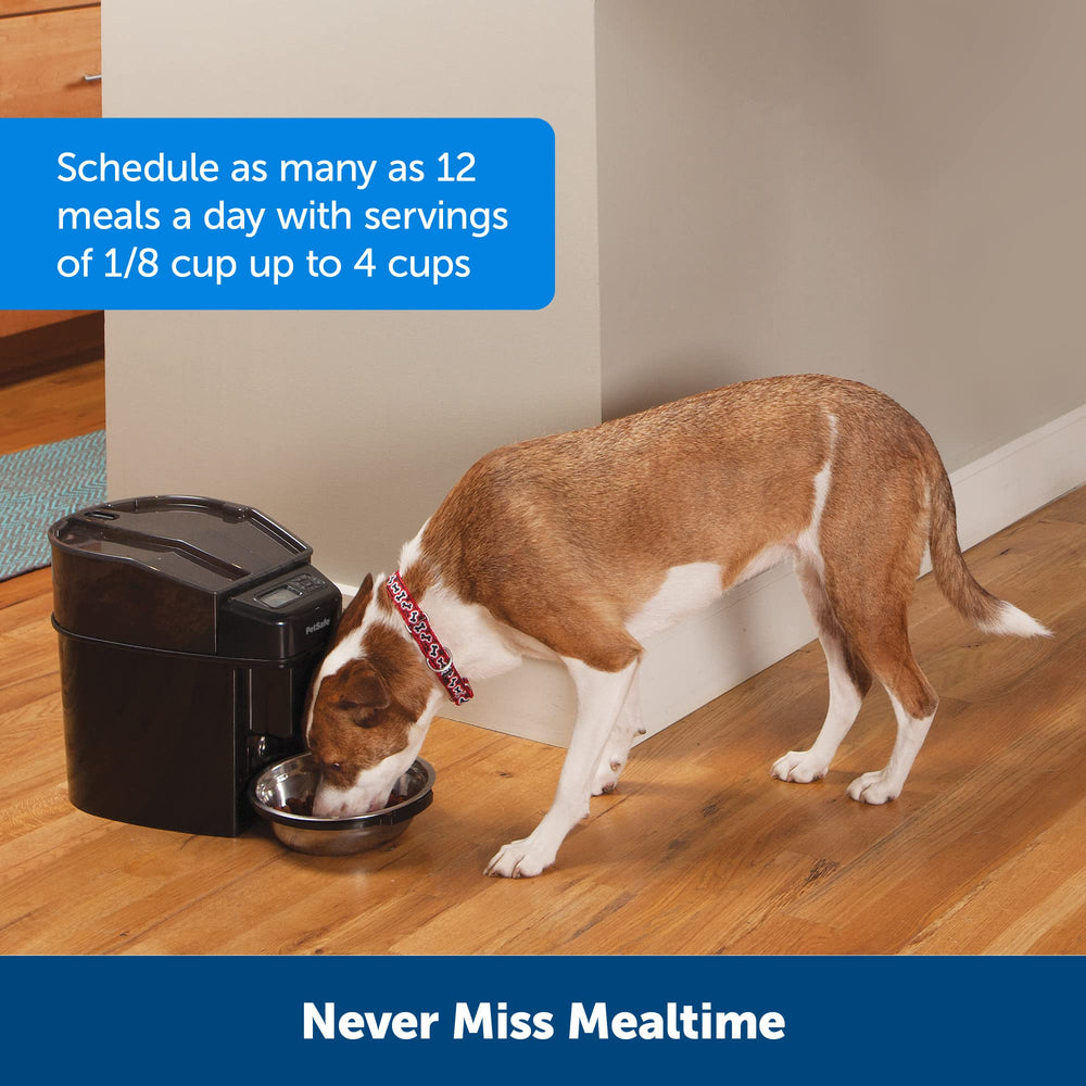 Automatic Cat Feeder - Healthy Pet Simply Feed - Automatic Pet Feeder for Cats & Dogs - Timed Pet Feeder with Programmable Portion Control - Holds 24 Cups of Dry or Semi-Moist Dog or Cat Food