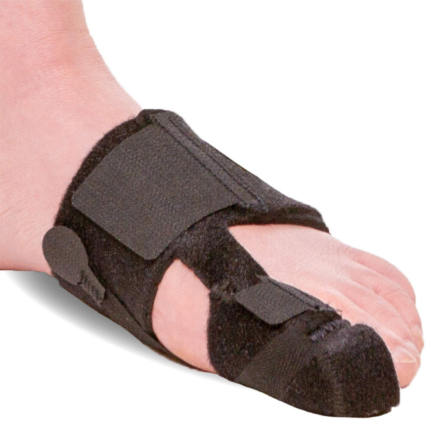 Turf Toe Brace - Soft Big Toe Taping Splint Straightener Wrap with Support Straps for Sprains and Hallux Rigidus Relief (Left Foot)