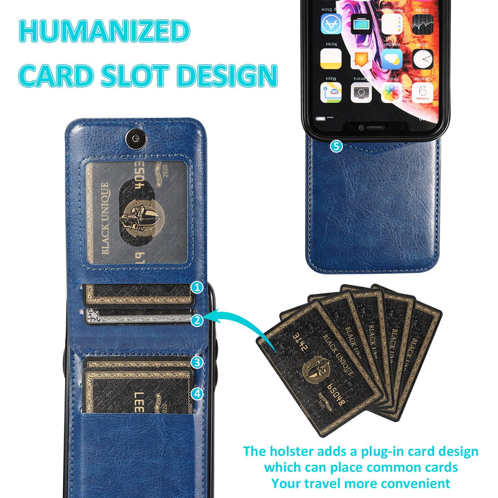 iPhone XR Wallet Case with Credit Card Holder for Women Men PU Leather Wallet Case for iPhone XR Case 6.1 inch (Blue)