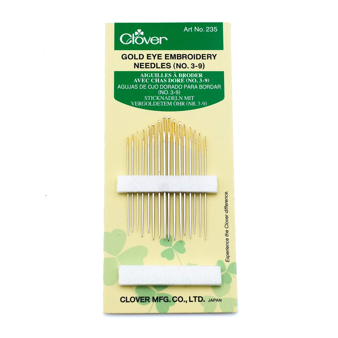 Gold Eye Embroidery Needles Size 3-9 - 16 Pack