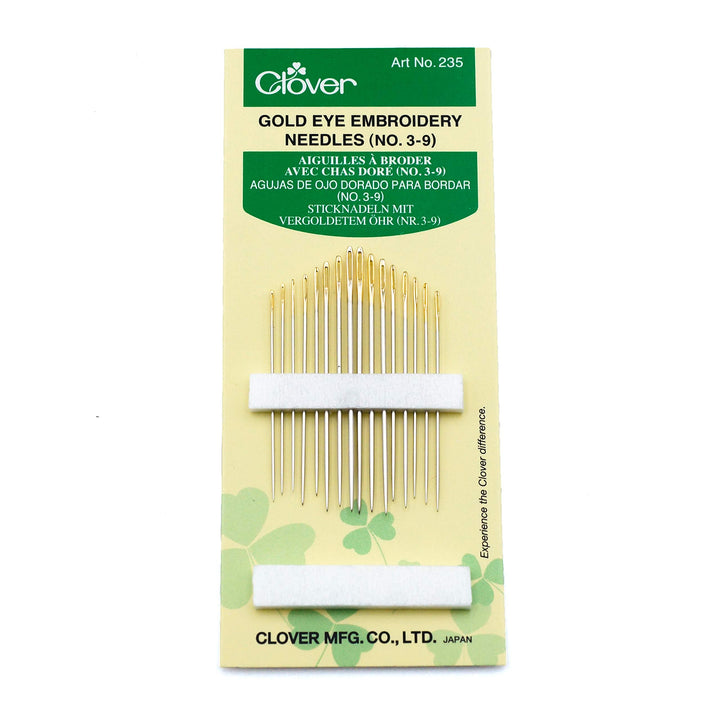 Gold Eye Embroidery Needles Size 3-9 - 16 Pack