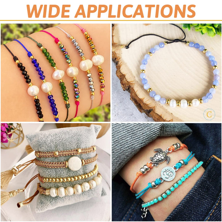 Pandahall 6 Color Column 2x2mm Tiny Brass Tube Crimp Beads and 4x3mm Brass Crimp Knot Covers for Jewelry Making (540pcs/box)