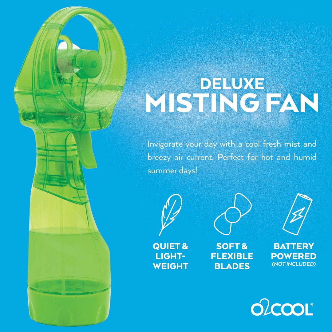 Deluxe Handheld Battery Powered Water Misting Fan (Green)
