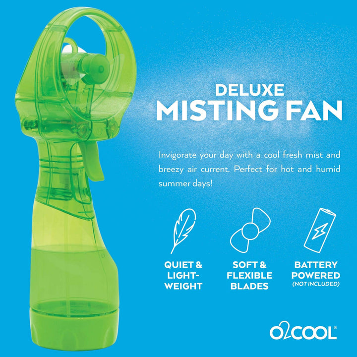 Deluxe Handheld Battery Powered Water Misting Fan (Green)