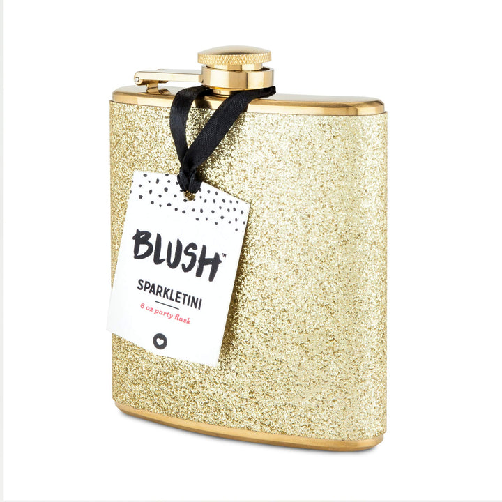 Sparkletini Stainless Steel, Glitter Flask, Gifts for Women, Hidden Alcohol Barware, 6 oz, Gold