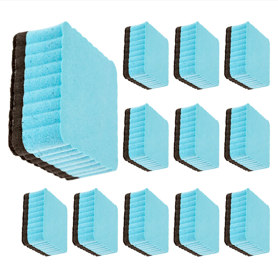 Impresa Mini Dry Erasers - 12 Pack - Small Magnetic Erasers for Whiteboard, Chalkboard, and Memo Boards - Great for Classroom, Office, and Everyday Use at Home - Sticks to Any Magnetic Surface (Blue)