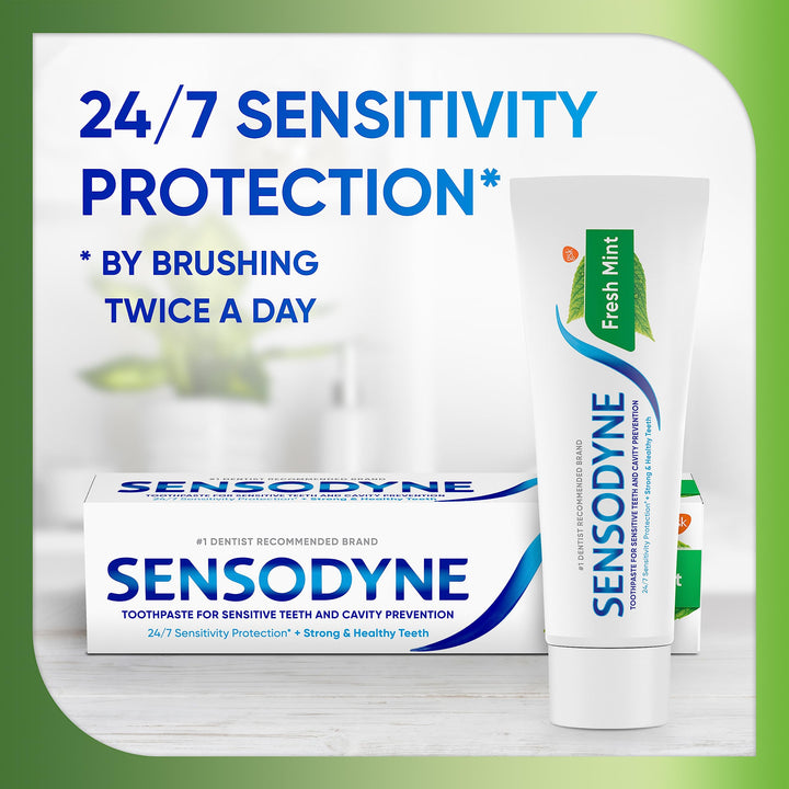 Fresh Mint Sensitive Toothpaste, ADA Accepted Toothpaste for Cavity Prevention and Sensitive Teeth Treatment - 4 Ounces (Pack of 2)