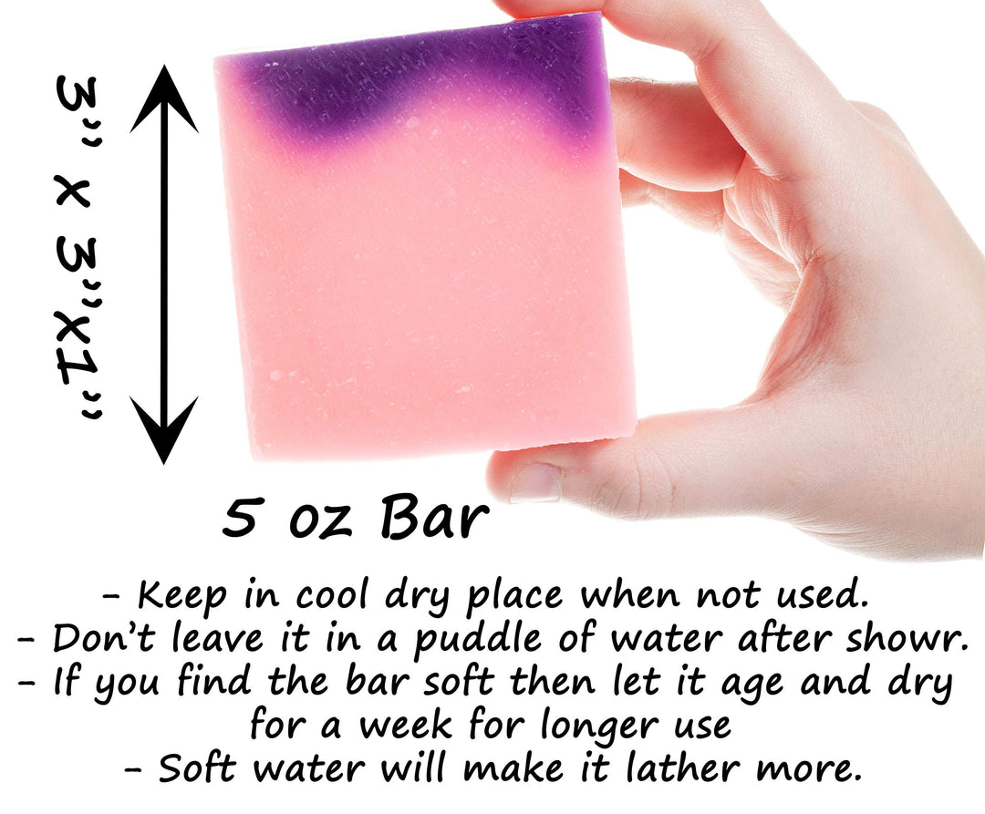 Hydrangea Soap -5oz Castile Handmade Soap bar - Hydrangea Floral fragrance- Pure Lavender Essential Oil Natural Soaps- Great as Anniversary Wedding Gifts Christmas stocking stuffer