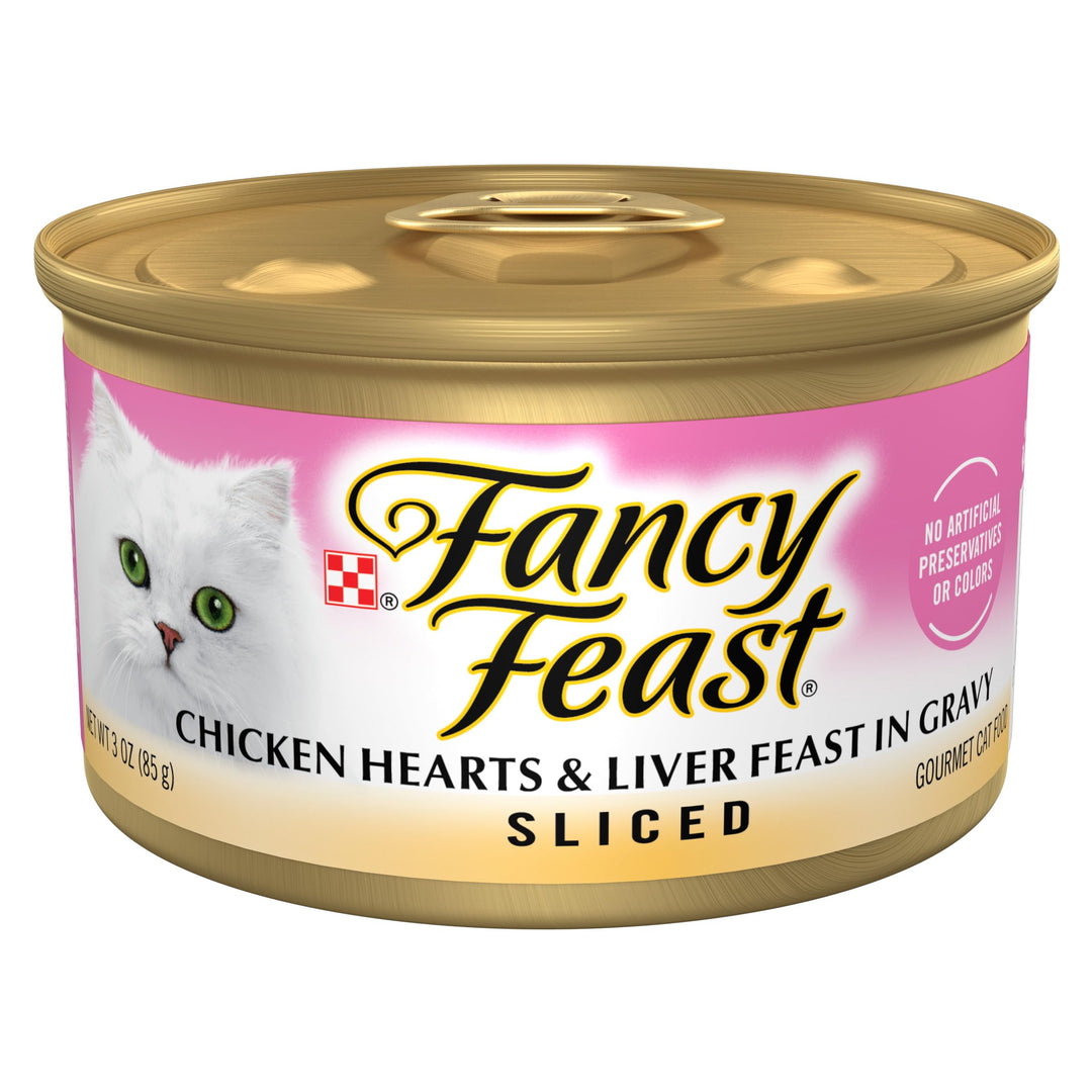 Sliced Chicken Hearts and Liver Feast Wet Cat Food - (Pack of 24) 3 oz. Cans