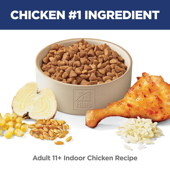 Hill's Science Diet Indoor, Senior Adult 11+, Easy Litter Box Cleanup, Dry Cat Food, Chicken Recipe, 7 lb Bag