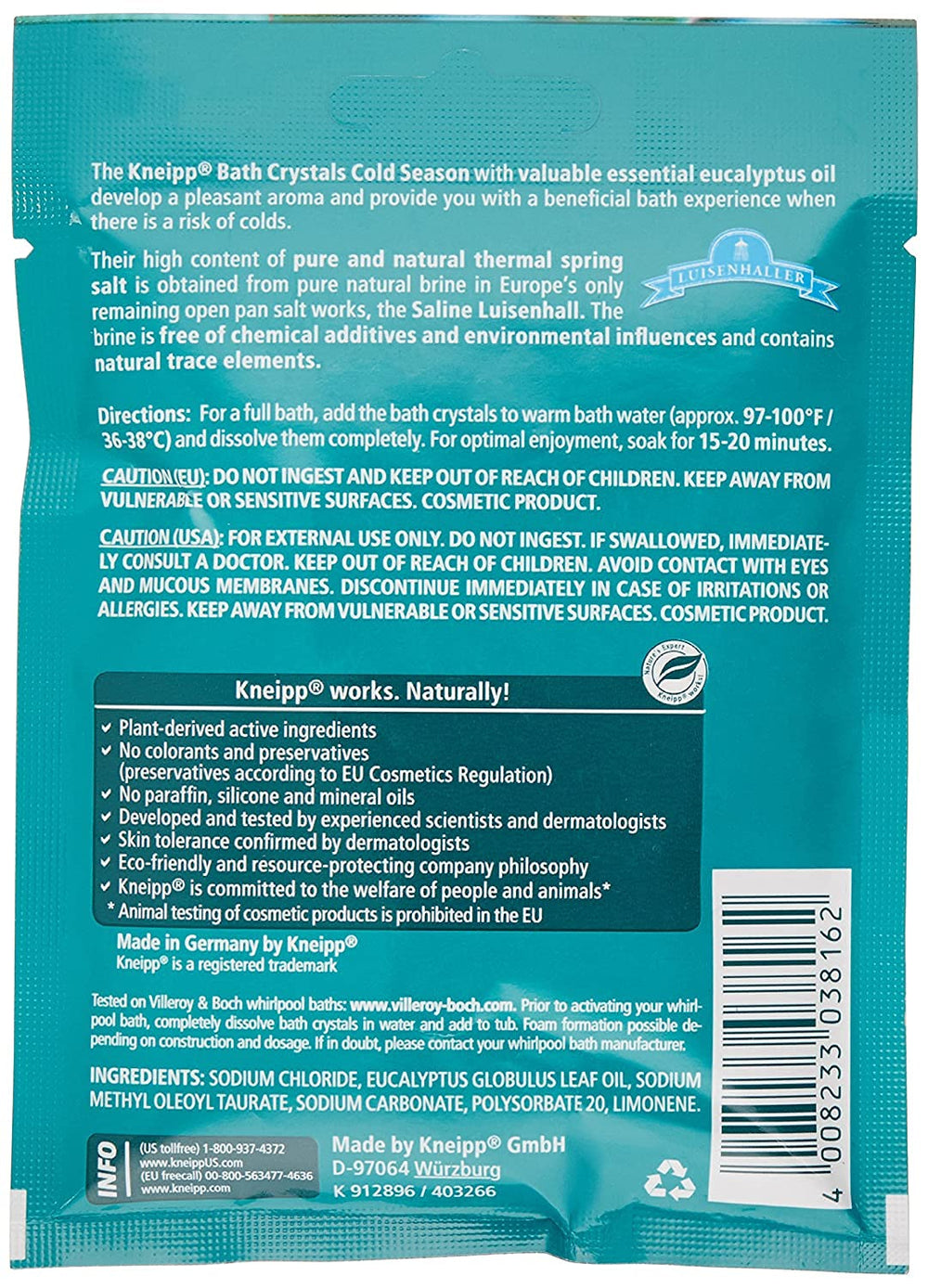 - Thermal Spring Bath Salts Packette (1 Application) - Eucalyptus