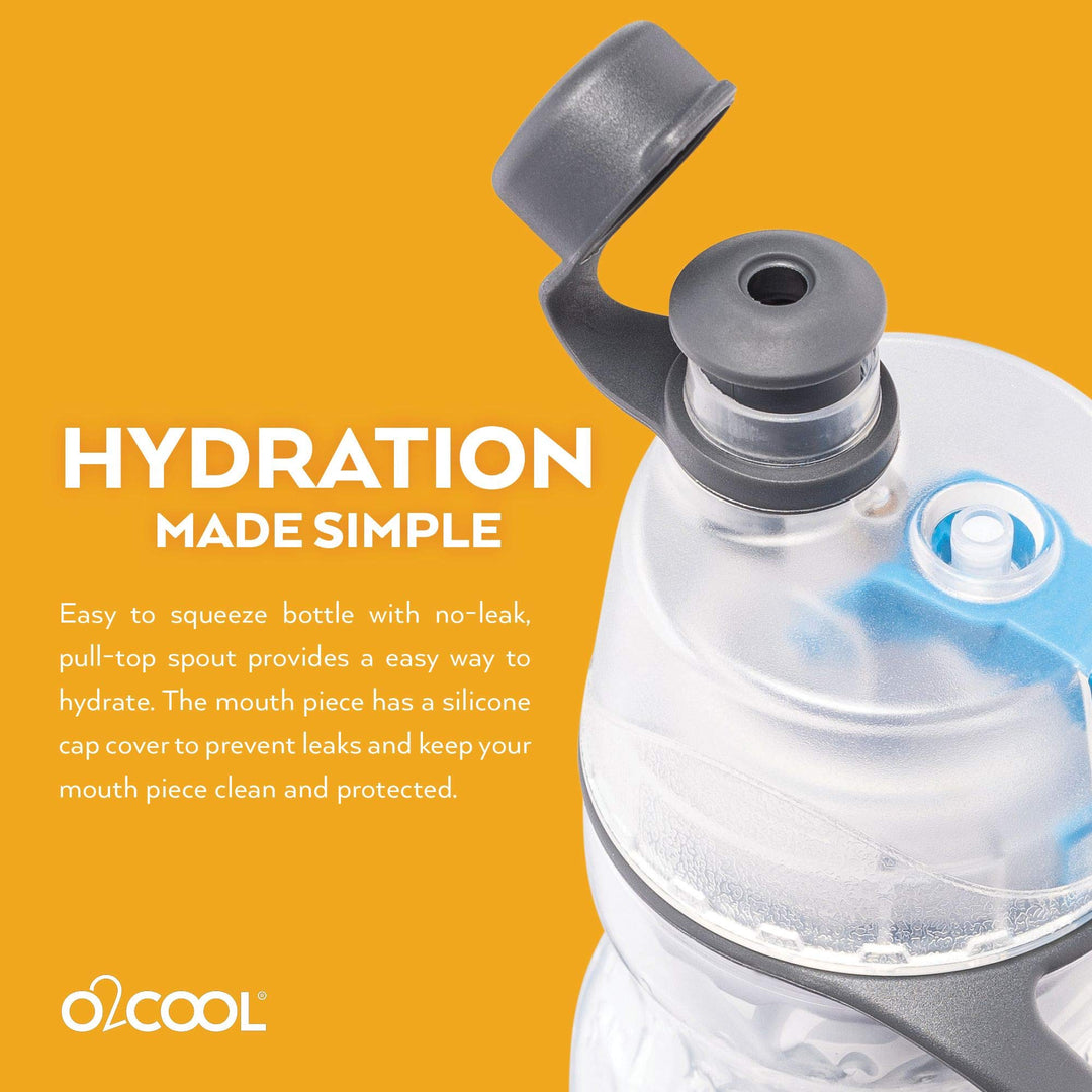 Arctic Squeeze Mist 'N Sip Insulated Bottle w/Silicone Spout Cover And Locking Misting Function - 20 oz, Crackle Blue