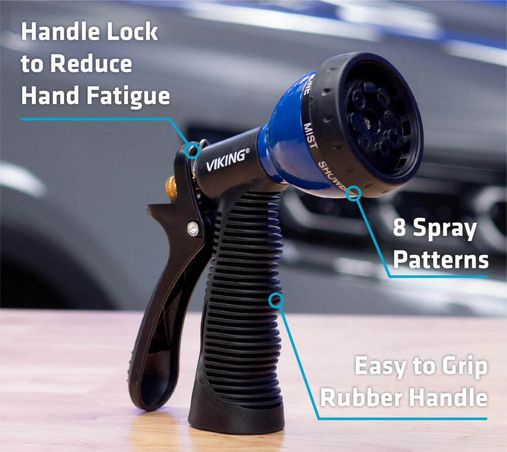 Hose Nozzle, Garden Hose Nozzle with 8 Spray Patterns, Adjustable Heavy Duty Water Hose for Washing Car, Watering Plants, Washing Pets, and Home Use