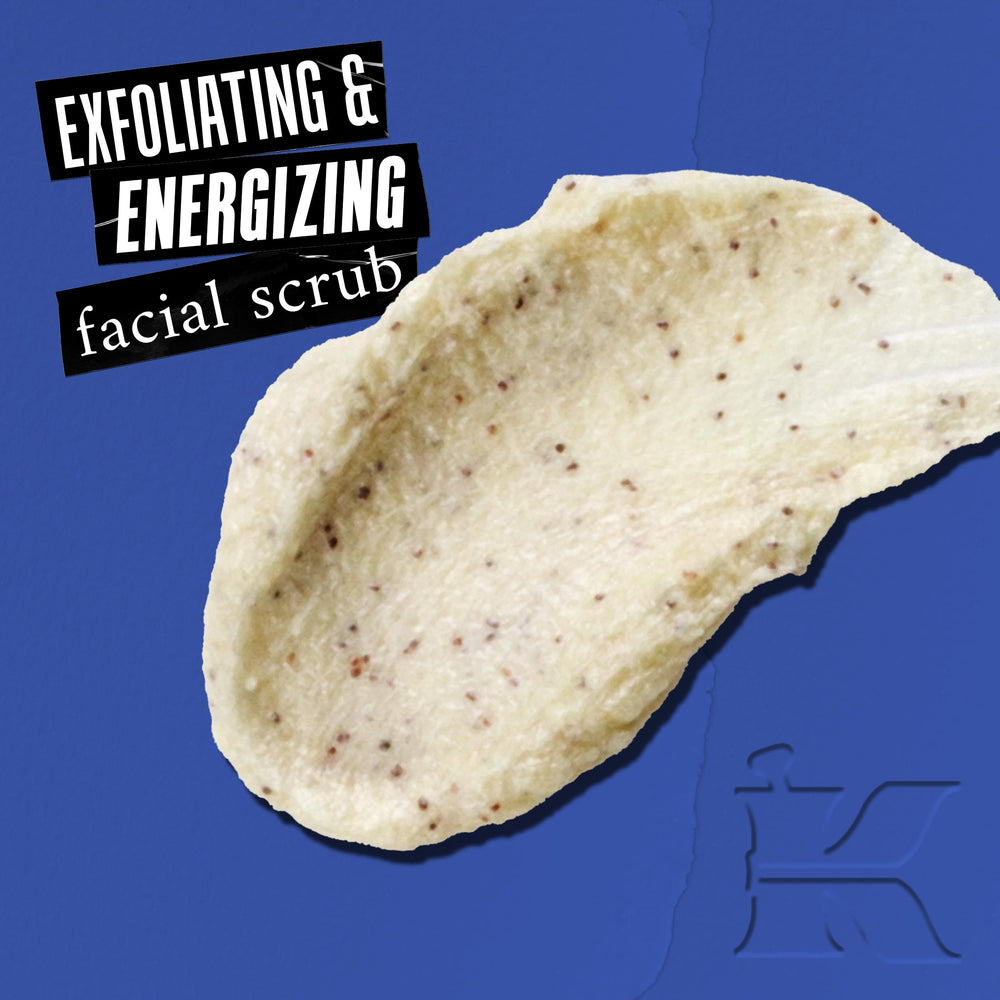 Facial Fuel Exfoliating Face Scrub, Facial Cleanser for Men, Smooths Skin & Removes Dead Skin, Dirt & Oil, Helps Soften Tough Facial Hair, with Caffeine, Menthol, Vitamin E - 3.4 fl oz