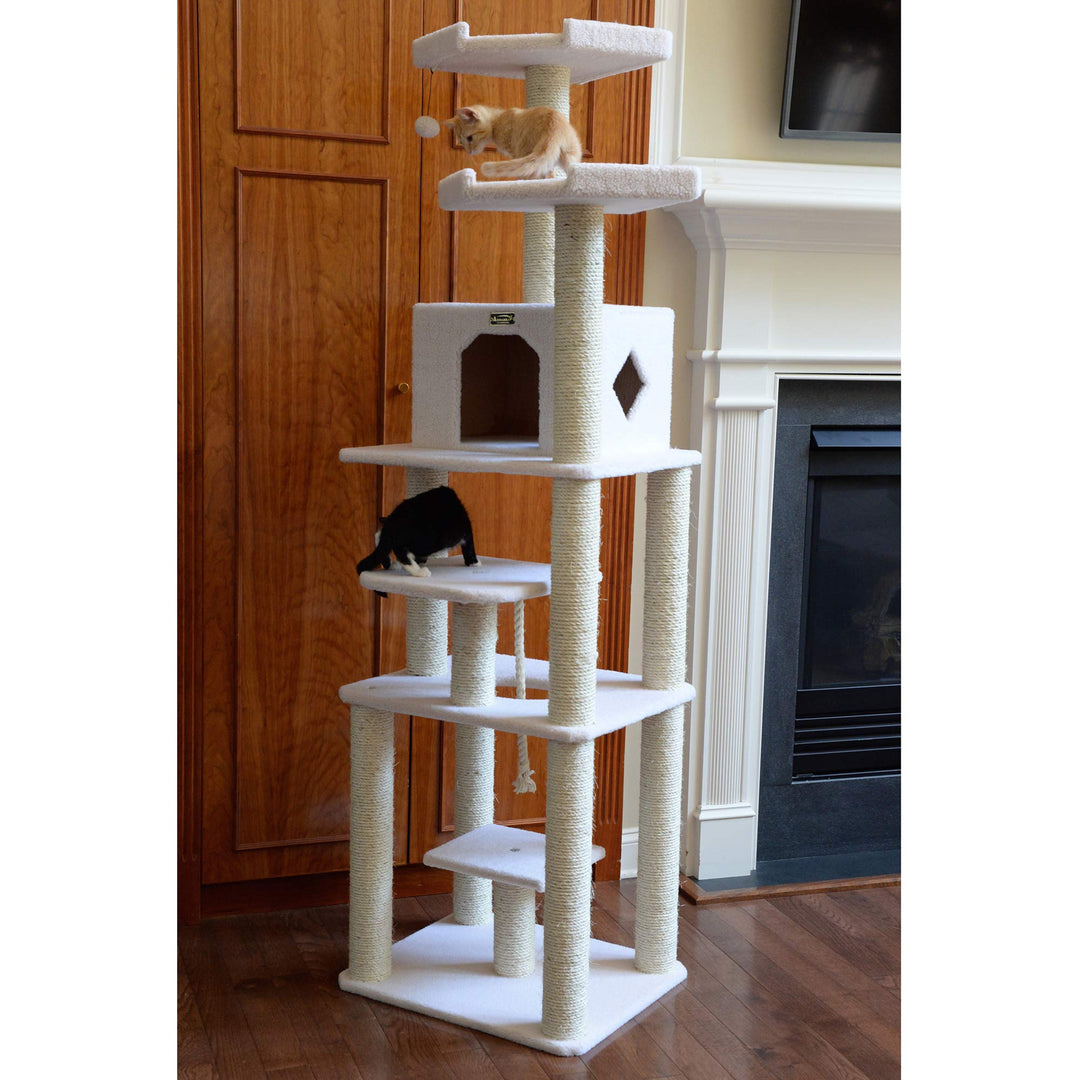 Cat Tree Model B7801, Alabaster, 32(L)X27(W)X78(H)