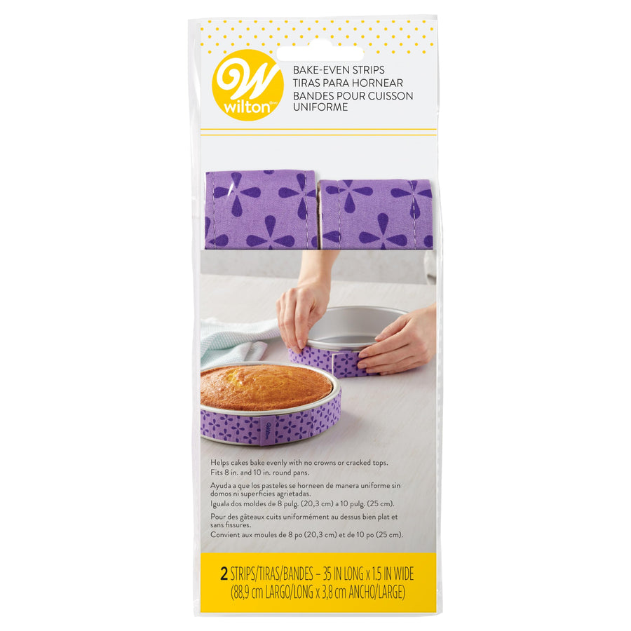 Bake-Even Cake Strips for Evenly Baked Cakes, 2-Piece Set, Purple, Fabric