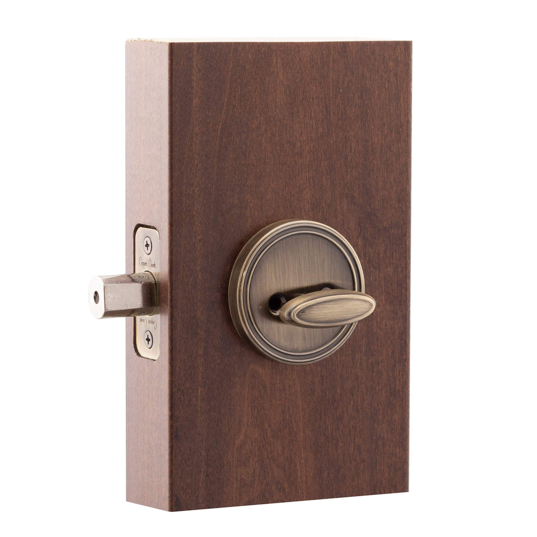 DB2410AB Single Cylinder Deadbolt, Antique Brass, Key Lock