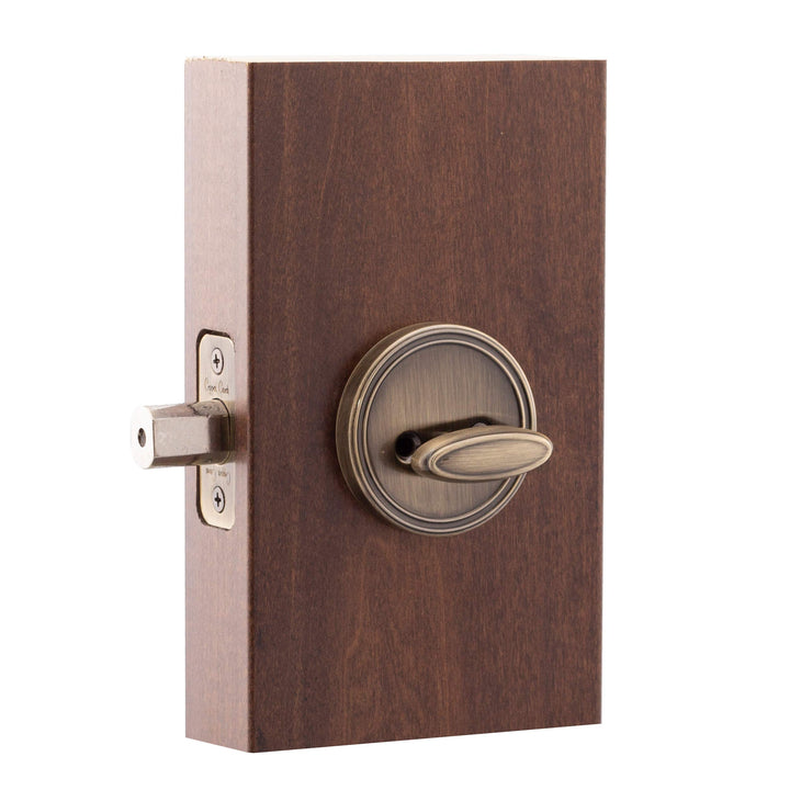 DB2410AB Single Cylinder Deadbolt, Antique Brass, Key Lock