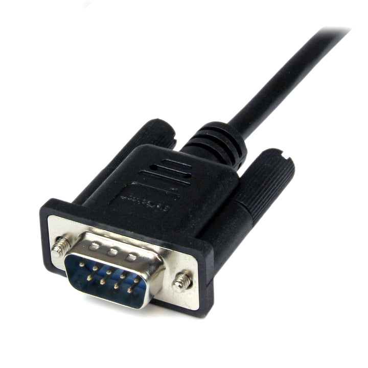 2m Black DB9 Null Modem Serial Cable, Male to Female