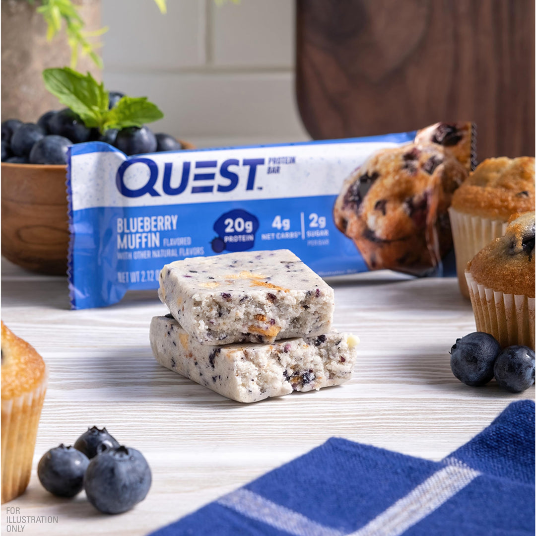 Blueberry Muffin Protein Bars, High Protein, Low Carb, Gluten Free, Keto Friendly, 12 Count (Pack of 1)