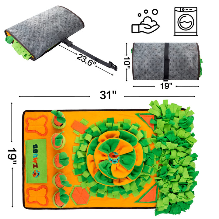 Pet Snuffle Mat for Dogs Sniff Mat Nosework Feeding Mat Slow Feeder Interactive Dog Puzzle Toys for Training and Stress Relief Encourages Natural Foraging Skills (31''x19'')