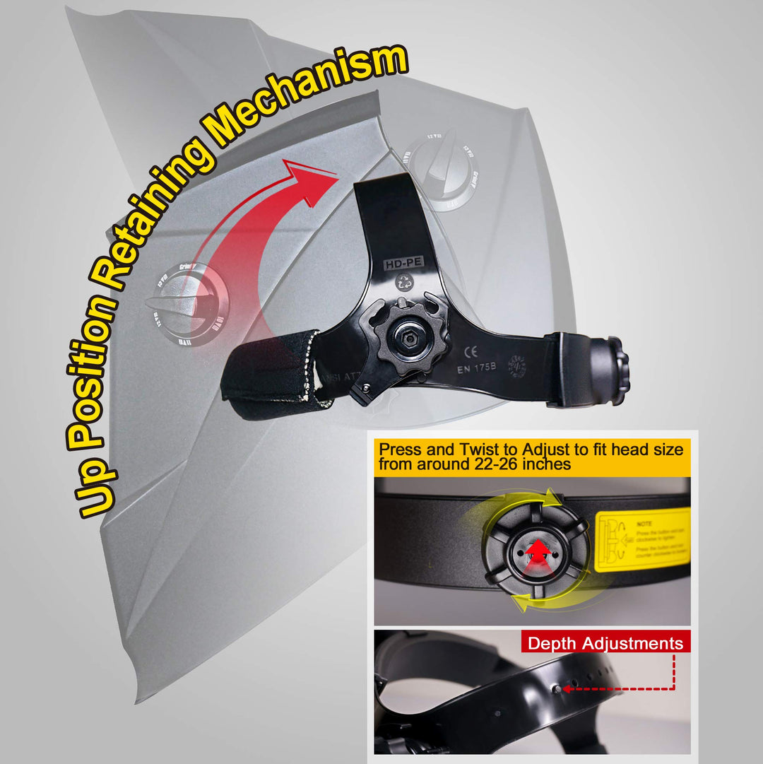True Color Wide Shade Range 4/5-13 Auto Darkening Welding Helmet w/Solar AH6-660-6217 Large Viewing 3.86X2.50 for TIG MIG/MAG MMA Plasma Grinding, 6+1 Extra Lens Covers
