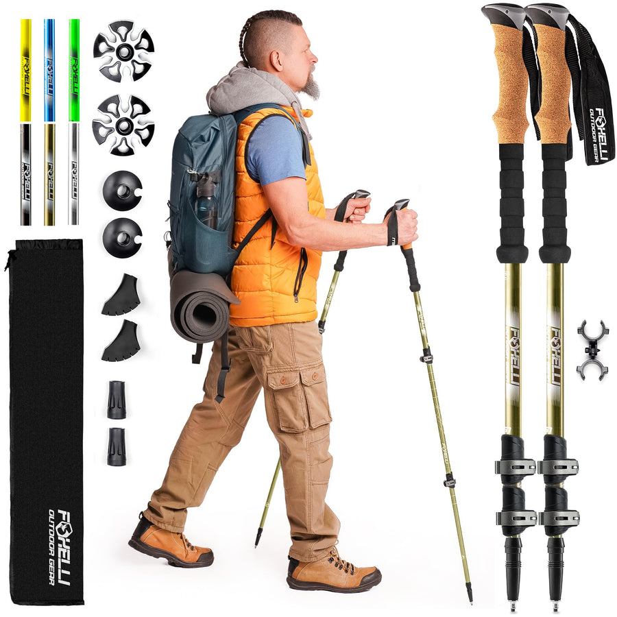 Trekking Poles – Lightweight Collapsible Trekking Poles for Hiking Men & Women, Perfect Balance & Support for Seniors
