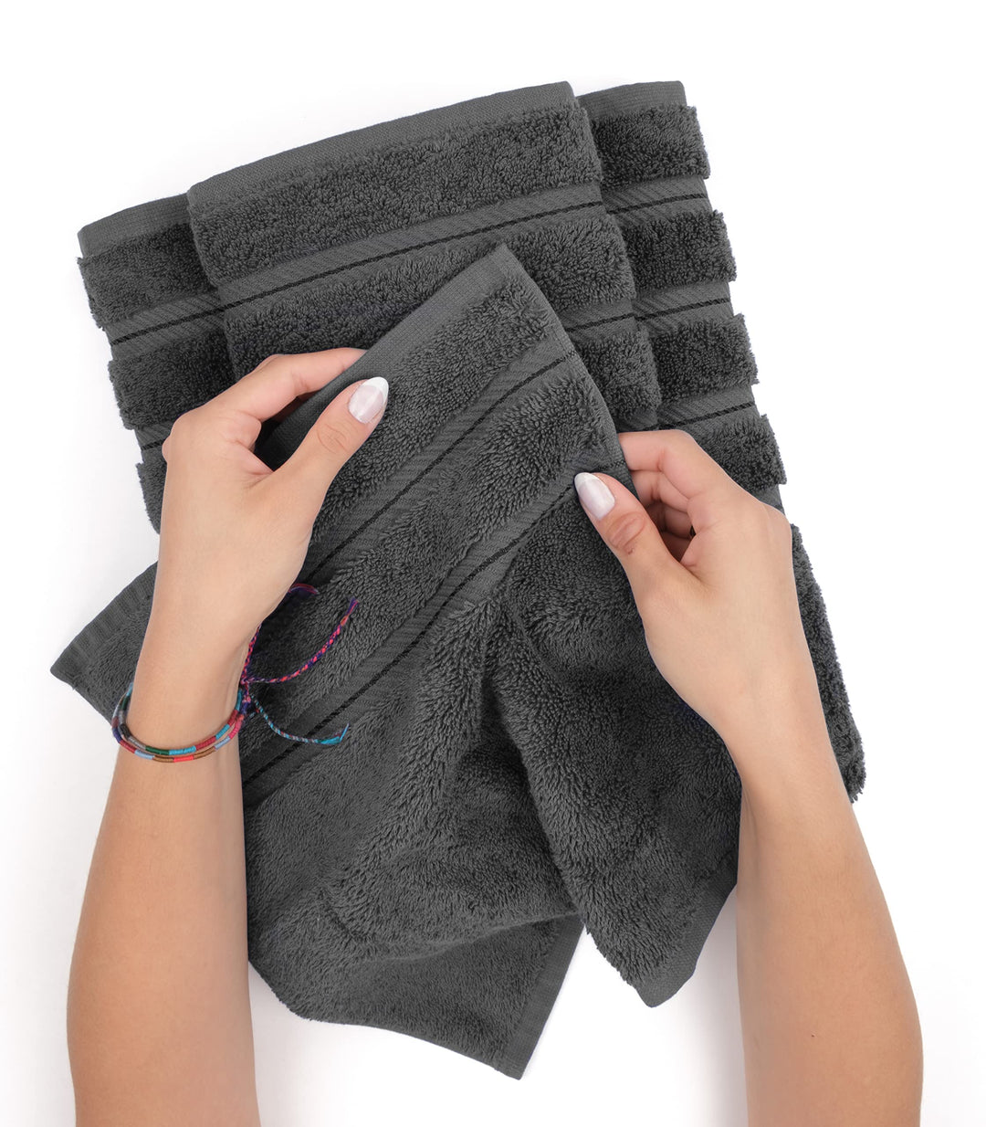 Luxury 4 Piece Bath Towel Set, 600 GSM 100% Cotton Turkish Bath Towels for Bathroom, 27x54 in Large Bathroom Shower Towels, Dark Gray