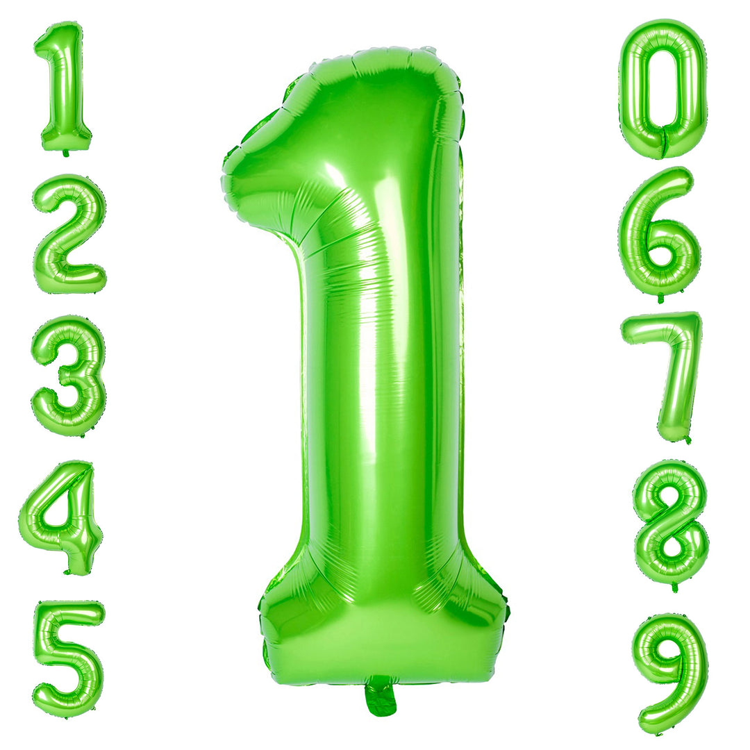 40 Inch Green Large Numbers Birthday Party Decorations Helium Foil Mylar Big Number Balloon Digital 1