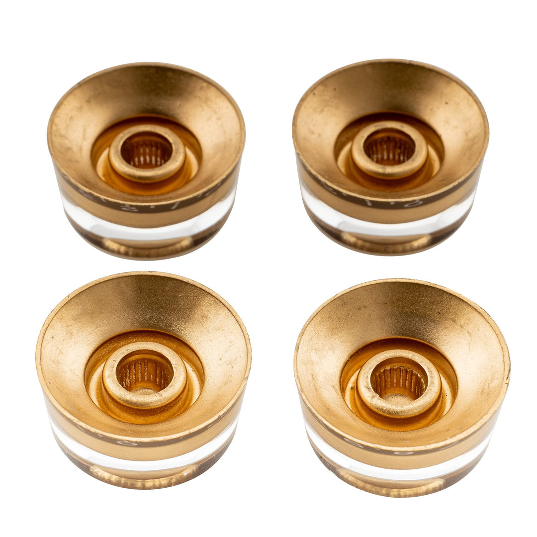 Pro Inch USA LP Guitar Speed Knobs Fine 24-Spline Tone Volume Control Knobs for USA Les Paul CTS Pots Electric Guitar, Gold (Set of 4)