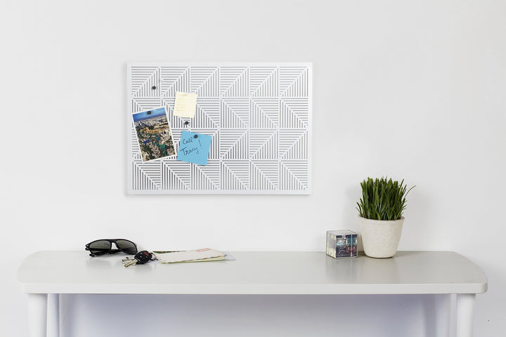 Trigon, Wall Mounted Bulletin Board, Magnetic Board, and Message Board, White