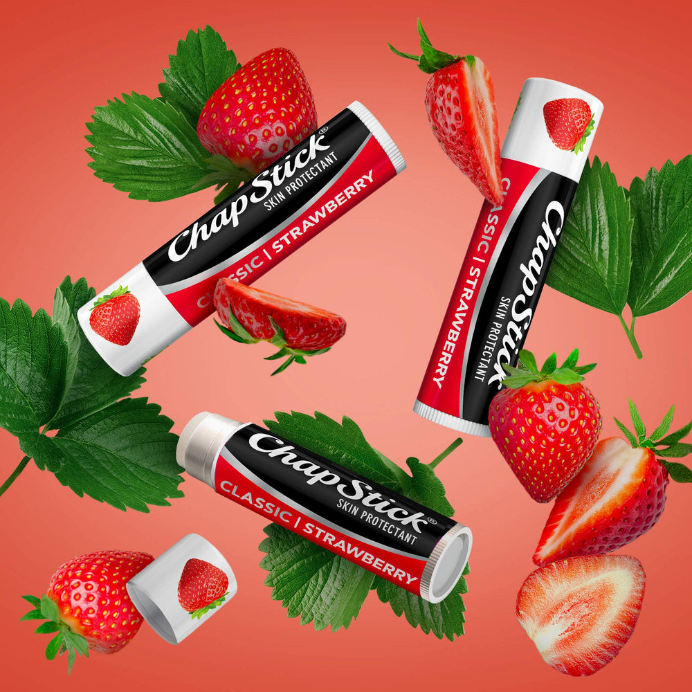 Classic Lip Balm, Triple Pack, Strawberry, 0.15oz