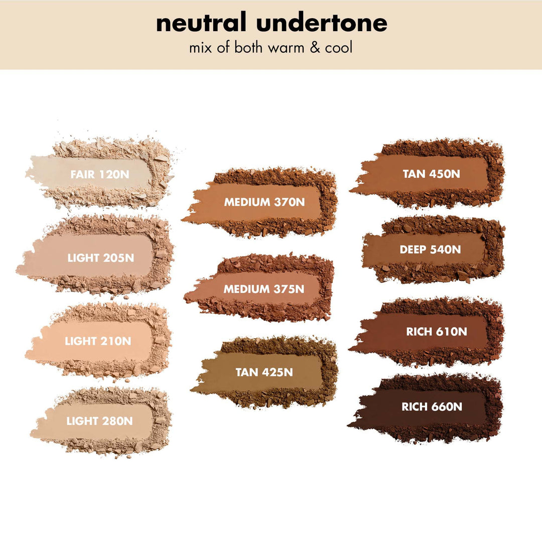 Camo Powder Foundation, Lightweight, Primer-Infused Buildable & Long-Lasting Medium-to-Full Coverage Foundation, Light 210 N
