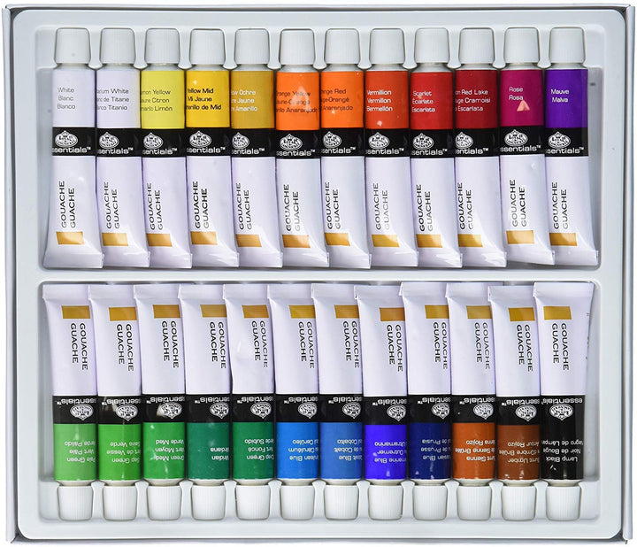 Royal & Langnickel GOU24 Gouache Color Artist Tube Paint, 12ml, 24-Pack, 12 Count (Pack of 1), 24 Pack