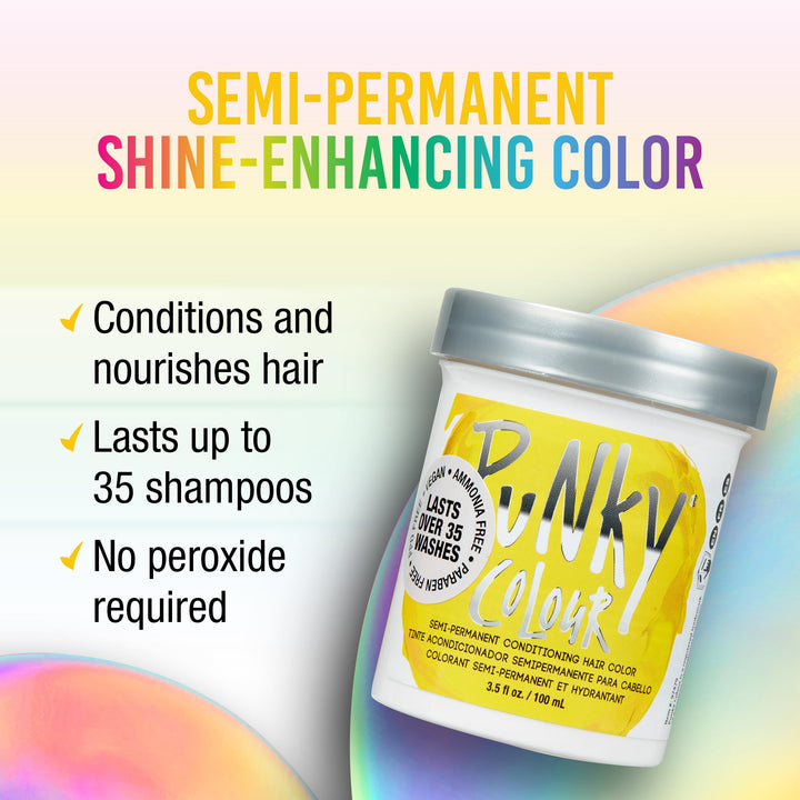 Jerome Russell Semi Permanent Hair Color Conditioning, 100ml - Bright Yellow (Pack of 1)