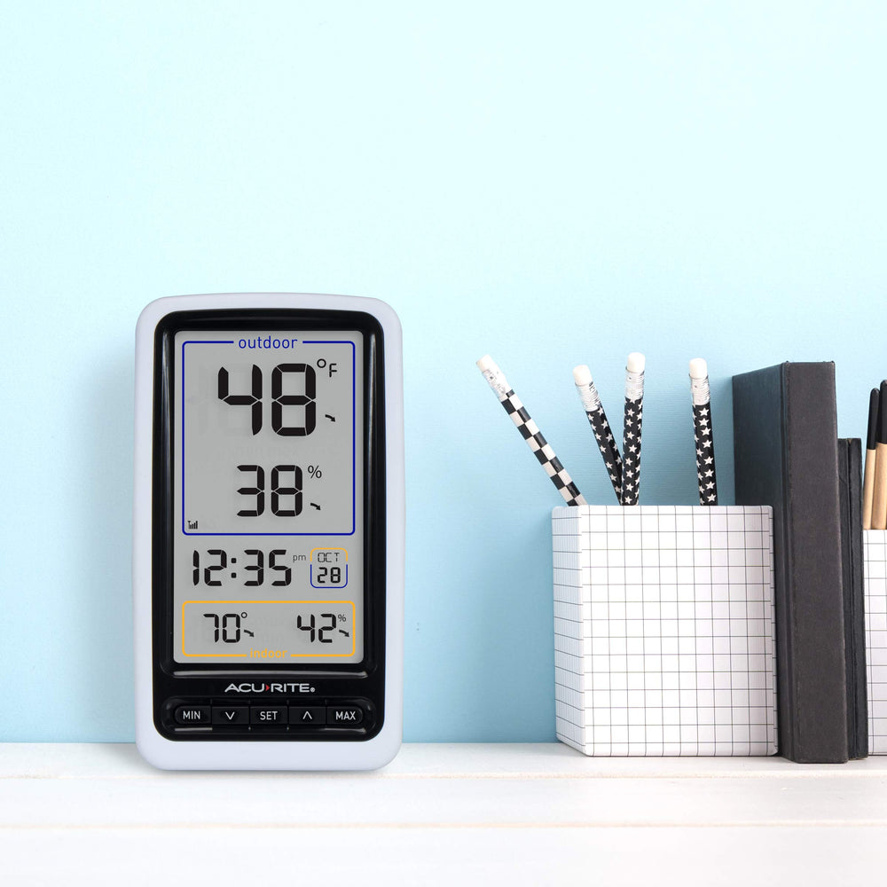 01136M Wireless Thermometer with Indoor/Outdoor Temperature and Humidity, White