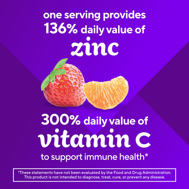 Power Zinc Gummy Vitamins, Strawberry Tangerine Flavored Immune Support (1), 90 Count