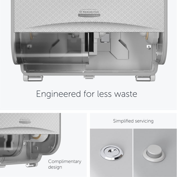 ICON Coreless Standard Roll Horizontal Toilet Paper Dispenser 2 Roll (53698), with Silver Mosaic Design Faceplate, 7.9 x 12.4 x 6.42 (Qty 1)