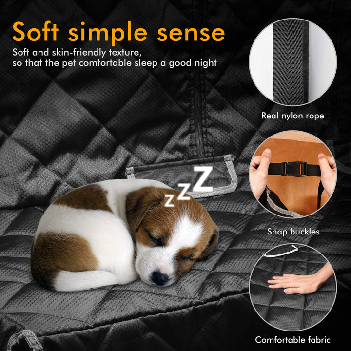 100% Waterproof Bench Car Seat Cover Protector - Strong & Durable,Heavy-Duty and Nonslip Rear Back Seat Cover with Middle Seat Belt,Universal Size Fits for Cars, Trucks & SUVs