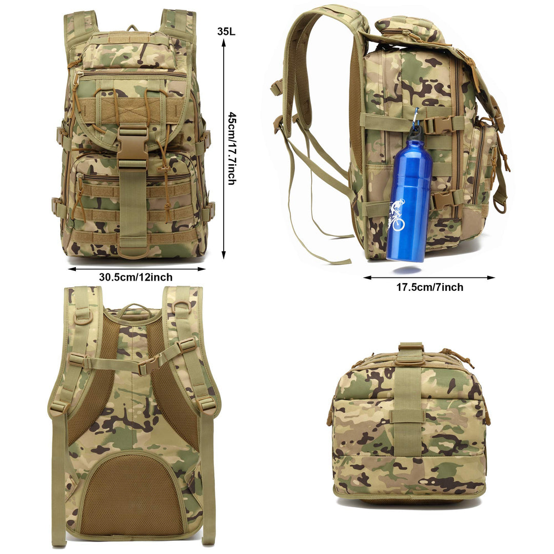 Camo Tactical Backpack for Men, Military Survival Army Backpacks for Camping Hiking Trekking
