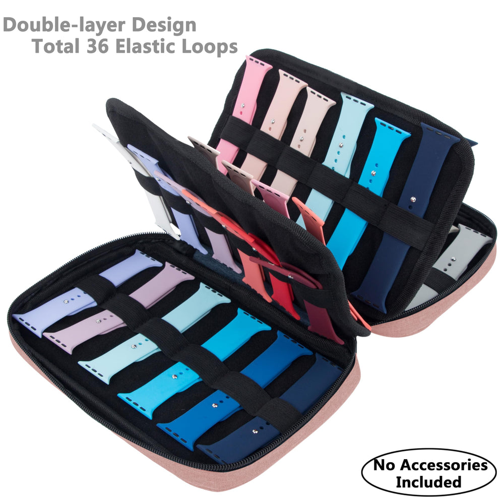 36 Watch Bands Storage Carrying Case Compatible with Watches, Watch Band Holder Stores 36 Watch Bands Fit for The Most Sizes of Watch Straps, Organizer for Watch Bands Accessories, Bag Only