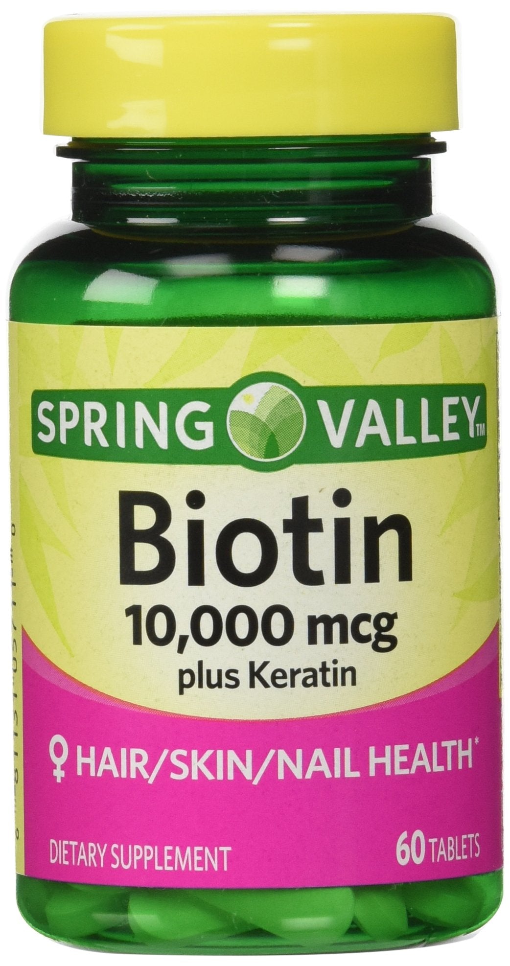 Biotin Dietary Supplement, 10,000 Mg With 100 Mg Keratin, 60 Tablets