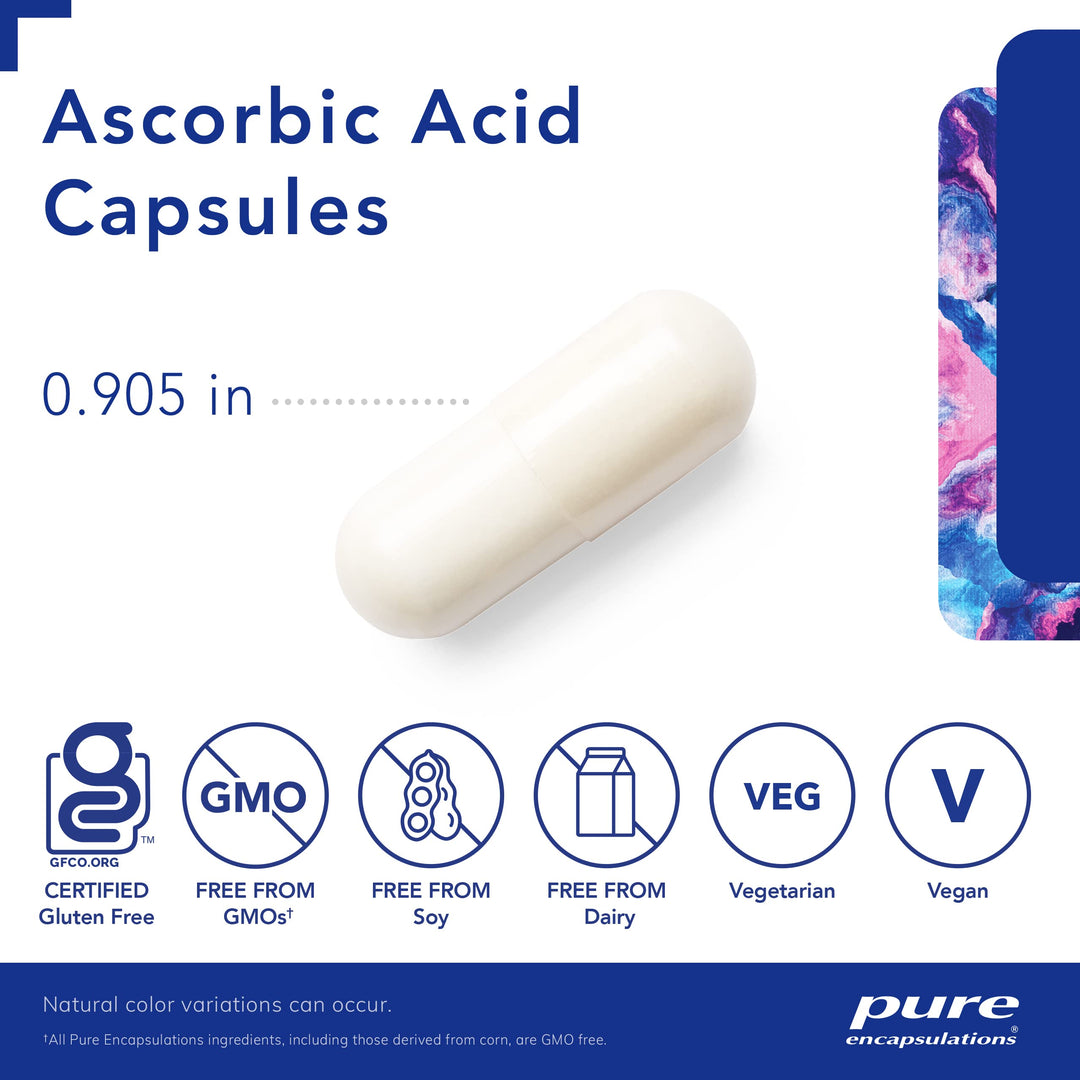 Ascorbic Acid Capsules - 1,000 mg Vitamin C - Antioxidant & Immune Support* - High-Potency Vitamin C - Vegan & Non-GMO - 250 Capsules