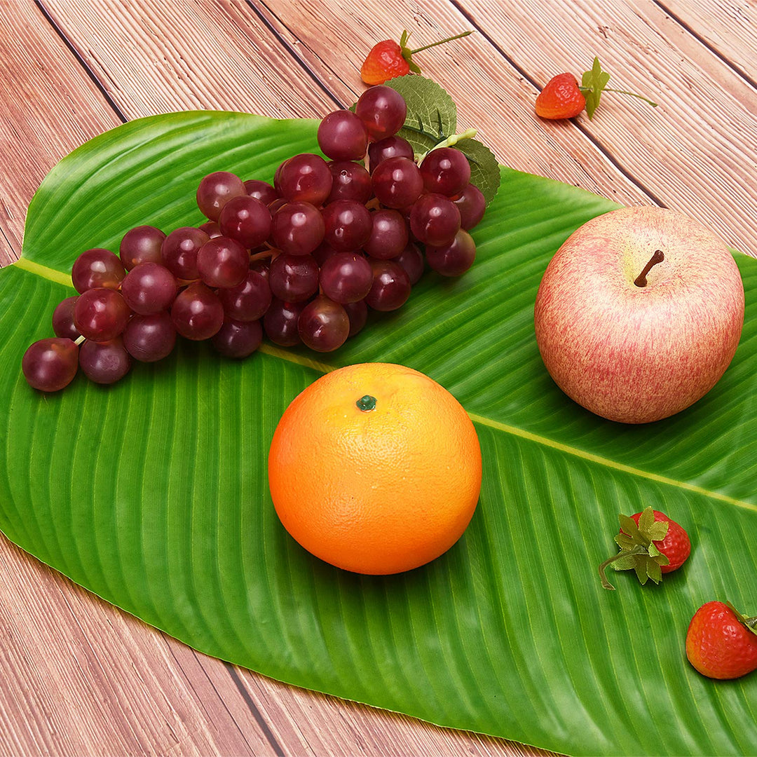 5PCS Large Artificial Banana Leaves, Faux Tropical Leaves for Hawaiian Luau Party Jungle Beach Island Adventure Theme Party Wedding Home Kitchen Decor Table Runner Centerpiece Place Mat