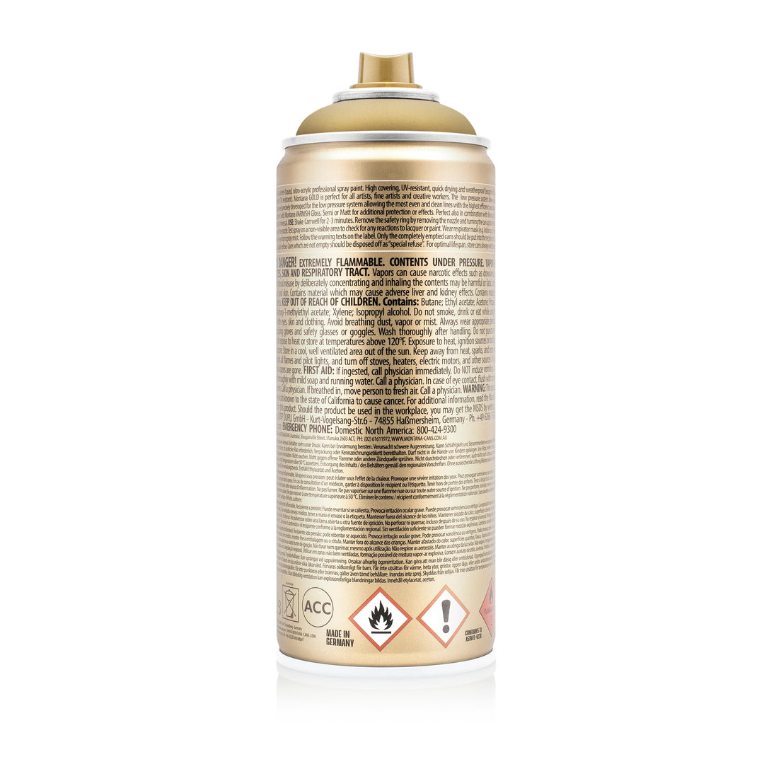 Montana 400 ml Color, Gold Matte Spray Paint, 13.5 Fl Oz (Pack of 1)